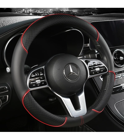 Capa De Volante De Carro De Couro PU Antiderrapante Durável 38CM De Fibra Dinâmica Decoração