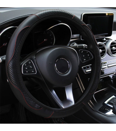 Capa do Volante e Cinto de Segurança Antiderrapante em Fibra de Carbono para Carro