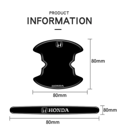 8 Unidades Protetor De Maçaneta De Porta De Metal Com Tira Anticolisão De Carro Adequado Para Honda Civic HRV BRV CRV