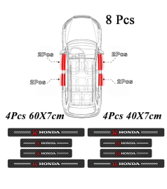 8 Peças Adesivos De Soleira De Porta De Carro Decalques Antiarranhões Para Limiar-Malas Honda Civic XR-V CR-Z CRV HRV Ci