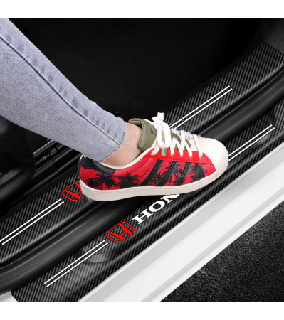 8 Peças Adesivos De Soleira De Porta De Carro Decalques Antiarranhões Para Limiar-Malas Honda Civic XR-V CR-Z CRV HRV Ci